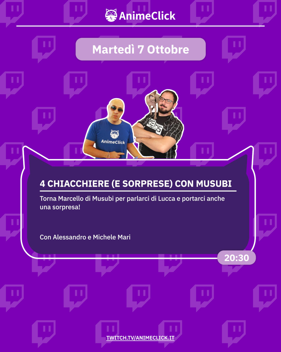 AnimeClick su Twitch: programma dal 6 al 12 ottobre
